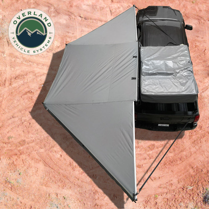 Overland Vehicle Systems Nomadic Awning 180 - Dark Gray Cover With Black Transit Top View