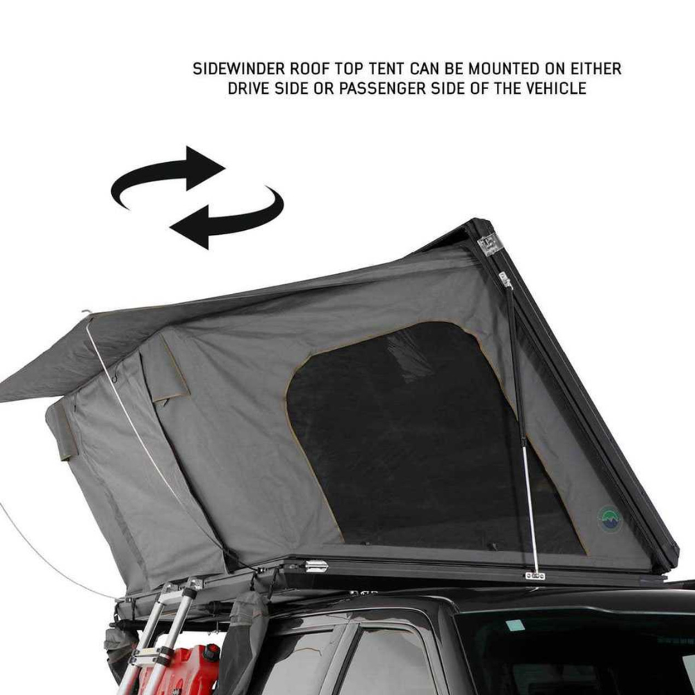 Sidewinder Side Load Aluminum Roof Top Tent - Black Shell & Grey Body